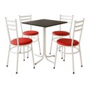 Ver imagem 1 de Conjunto Mesa Branca 70x70cm Tampo Preto com 4 Cadeiras Epoxi