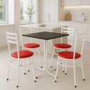 Ver imagem 3 de Conjunto Mesa Branca 70x70cm Tampo Preto com 4 Cadeiras Epoxi