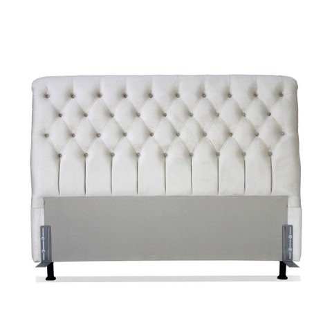 Cabeceira de Cama Box Queen 158 Cm Padua Casavezi Suede Veludo Bege