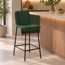 Ver imagem 1 de Banqueta para Cozinha Pés em Aço Celeste Verde/Bouclê Oliva