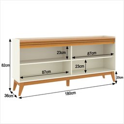 Buffet Aparador Ripado 4 Portas com Pés de Mdf Astúrias 180cm - 2
