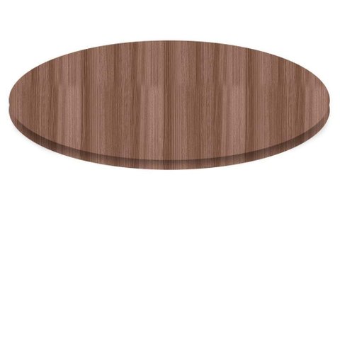 Tampo Redondo 80 cm (Largura) P25 Pandin MDP 2,50 cm (Altura) Cor Walnut