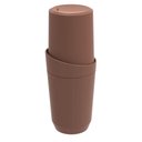 Ver imagem 2 de Kit Banheiro Crippa 4 Peças Porta Escova Porta Sabonete Líquido Porta Algodão e Saboneteira Bege