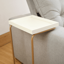 Ver imagem 4 de Mesa Lateral de Apoio para Sala Sofá Anny - Dourada e Branca
