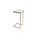 Ver imagem 1 de Mesa Lateral de Apoio para Sala Sofá Anny - Dourada e Branca