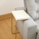 Ver imagem 2 de Mesa Lateral de Apoio para Sala Sofá Anny - Dourada e Branca