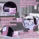 Ver imagem 3 de Kit Cobre Leito Colcha Casal Padrão Game Streamer Rosê Dupla Face com Almofadas Estampadas 07 Peç