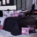 Ver imagem 1 de Kit Cobre Leito Colcha Casal Padrão Game Streamer Rosê Dupla Face com Almofadas Estampadas 07 Peç