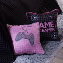 Ver mais imagens de Kit Cobre Leito Colcha Casal Padrão Game Streamer Rosê Dupla Face com Almofadas Estampadas 07 Peç