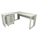 Ver imagem 5 de Mesa de Escritório em L Linha Industrial com Gaveteiro F5 Cor:cinza Claro