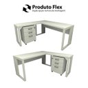 Ver imagem 6 de Mesa de Escritório em L Linha Industrial com Gaveteiro F5 Cor:cinza Claro