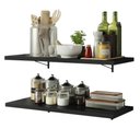 Ver imagem 2 de Kit 2 Prateleiras Suspensas para Cozinha Madesa 80 Cm com Mão Francesa - Preto