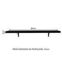 Ver imagem 3 de Kit 2 Prateleiras Suspensas para Cozinha Madesa 80 Cm com Mão Francesa - Preto