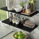 Ver imagem 5 de Kit 2 Prateleiras Suspensas para Cozinha Madesa 80 Cm com Mão Francesa - Preto