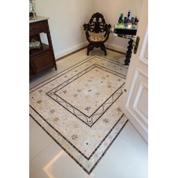 Piso Mosaico Doppio Festone Fiori Hall De Entrada - 100 cm - 2