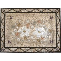 Piso Mosaico Doppio Festone Fiori Hall De Entrada - 100 cm - 1