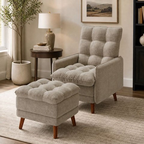 Poltrona Cama Montreal com Puff