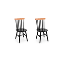 Ver imagem 1 de Kit 2 Cadeiras Madeira Maciça Milena:preto/natural