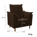 Ver imagem 3 de Poltrona Decorativa Sala de Estar Quarto Leitura Ibiza Suede:marrom
