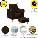 Ver imagem 5 de Poltrona Decorativa Sala de Estar Quarto Leitura Ibiza Suede:marrom