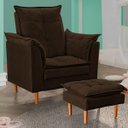 Ver imagem 2 de Poltrona Decorativa Sala de Estar Quarto Leitura Ibiza Suede:marrom