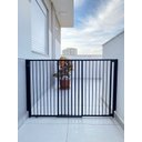 Ver imagem 1 de Portão de Segurança Crianças e Pet Altura 85cm X Largura 58 a 100cm Alumínio Marrom