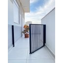 Ver imagem 4 de Portão de Segurança Crianças e Pet Altura 85cm X Largura 58 a 100cm Alumínio Marrom