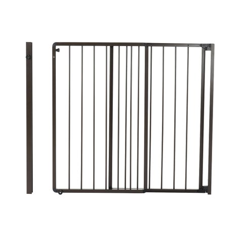 Portão de Segurança Crianças e Pet Altura 85cm X Largura 58 a 100cm Alumínio Marrom