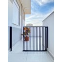 Ver imagem 2 de Portão de Segurança Crianças e Pet Altura 85cm X Largura 58 a 100cm Alumínio Marrom