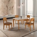 Ver imagem 1 de Conjunto Sala de Jantar Mesa Dublin Tampo em MDF e 4 Cadeiras Cleo Yescasa