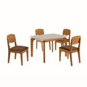 Ver imagem 2 de Conjunto Sala de Jantar Mesa Dublin Tampo em MDF e 4 Cadeiras Cleo Yescasa
