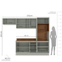 Ver imagem 6 de Cozinha Koya 4 Peças 270x214cm Armários Aéreos Balcão Torre Quente Tampo Rodapé Verde 250047