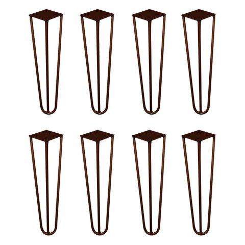 Kit 8 Pés de Metal 25 CM Harpin Legs Rack e Puffs Bronze