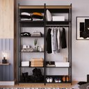 Ver imagem 1 de Guarda Roupa Aberto Closet 1 Modulo Cabideiro 1 Modulo Prateleira Wood 
