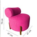 Ver imagem 6 de Poltrona Decorativa Mônaco Veludo Rosa Pink