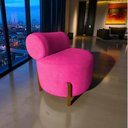 Ver mais imagens de Poltrona Decorativa Mônaco Veludo Rosa Pink
