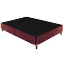 Ver imagem 1 de Cama Box Base Universal Casal Sommier Rústico Bordado Wine (138x188x30) - Paropas
