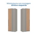 Ver imagem 3 de Guarda Roupa de Canto Reto 1 Porta Elegance Cinza/Níquel/Angelin