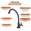 Ver imagem 3 de Torneira Cozinha Bancada Tríade 1/4 de Volta 27045 Meber - Preto