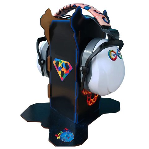 Abafador de Ruidos Infinity Pink para Autistas de 26 Db com Suporte Decorativo Black