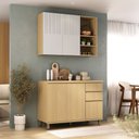Ver imagem 1 de Cozinha Compacta 100 MDF 2 Peças com Tampo 120cm Aura Luciane Móveis