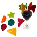 Ver imagem 2 de Kit 6 Marcador De Taças E Copos Identificador Drink Vinho Bebidas Formato Frutas