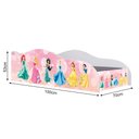 Ver imagem 6 de Conjunto Cama Carro Infantil Princesas Rosa MDF com Colchão Quarto Menina Personagem Completo