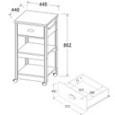 Ver imagem 3 de Aparador Carrinho Café 1 Gaveta 45 Cm Ba130 Branco Dtall