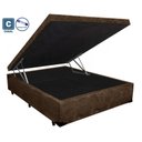 Ver imagem 1 de Cama Box Baú Casal Marrom Lar Suede 138x188x41