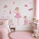 Ver imagem 2 de Adesivo Parede Bailarina Encantada Rosa para Quarto Infantil:Modelo 1
