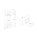 Ver imagem 3 de Guarda Roupa Aberto Closet 2 Cabideiros com Cômoda 6 Gavetas Wood