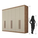 Ver imagem 5 de Guarda Roupa Casal 6 Portas 8 Gavetas com Puxadores em Madeira Verona Premium Conquista Móveis