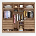 Ver imagem 2 de Guarda Roupa Casal 6 Portas 8 Gavetas com Puxadores em Madeira Verona Premium Conquista Móveis