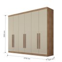 Ver imagem 3 de Guarda Roupa Casal 6 Portas 8 Gavetas com Puxadores em Madeira Verona Premium Conquista Móveis